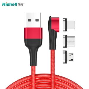 China 90 Degree USB Magnetic Charging Cable Practical 3A Fast Charging factory