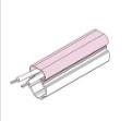 P-2000-E Aluminium Alloy Pipe Connect Acrylic Board Glass Card Slot Pane HDPE In