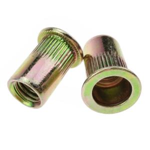 China ANSI Steel Rivet Nuts Galvanized Knurling Serrated Flat Head factory
