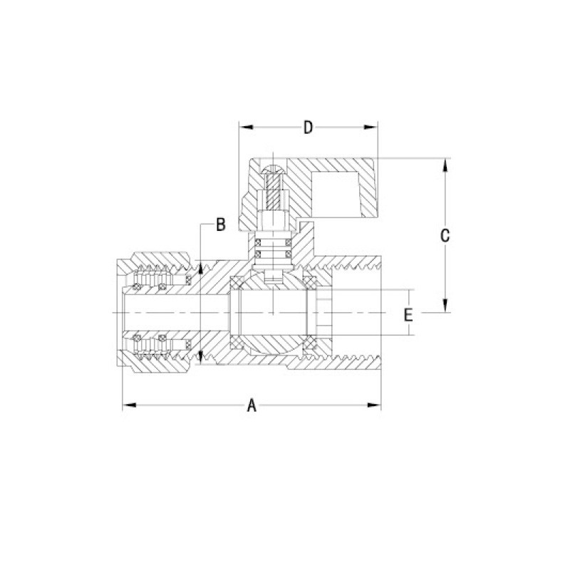 PN16 PN20 Brass Valve Pipe Connection T Handle Ball Valve