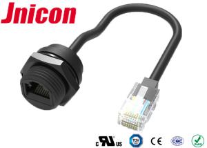 China IP68 RJ45 Waterproof Connector Front Panel Mount 8P8C With Cable factory