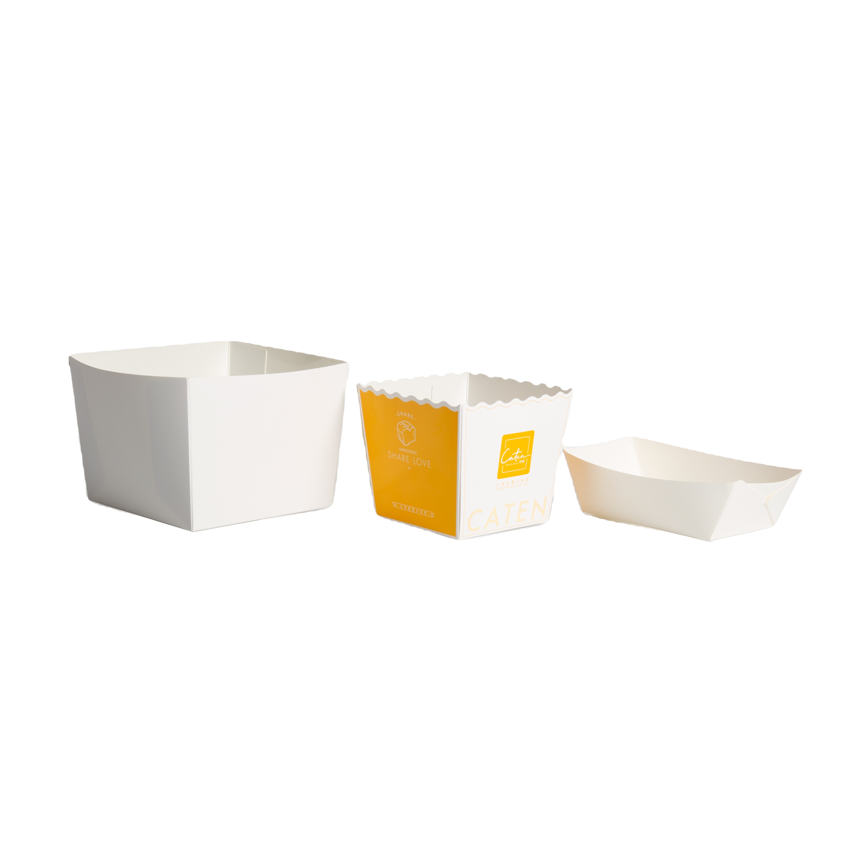 Disposable Food Coated Paper Takeaway Box With Ribbon For Hamburger Packaging