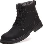 Black EU38 Puncture Proof Cold Resistant Safety Boots Mens Steel Toe Winter