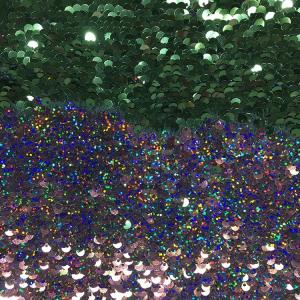 China Spangle Printed Silver Sequin Tablecloth , Sequin Lace Fabric Easy Cutting factory
