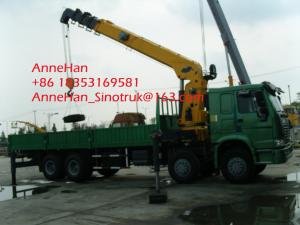 China Mobile Low Bed Truck Mounted Straight Arm Crane 8x4 With 15 Ton , Swing Arm Crane factory