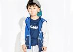 Contrast Color Terry Kids Boys Clothes Full Open Navy Blue Hoodie OEM Service