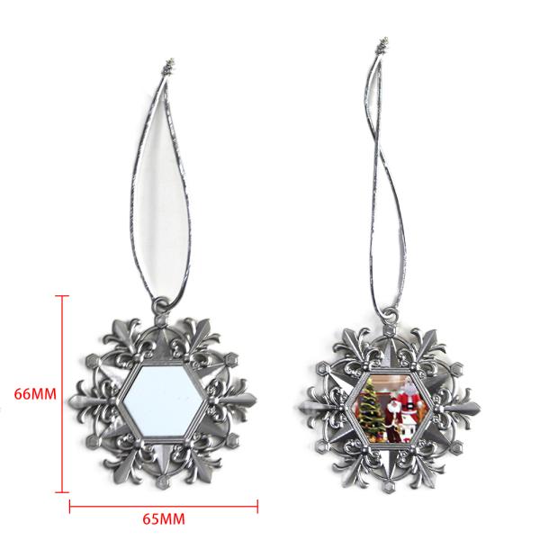 Diy Printable Blank Metal Sublimation Christmas Hanging Snowflake Ornament Sublimation Tree Decorations