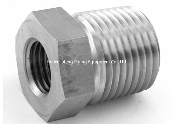 China Stainless Steel NPT Thread Forged Tube Fittings 1/2" Male NPT Metric Reducing Bushing factory