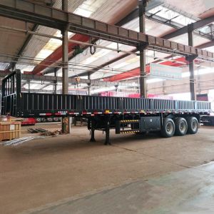 China Traction Pin Flatbed 50T Sidewall Cargo Semi Trailer on sale