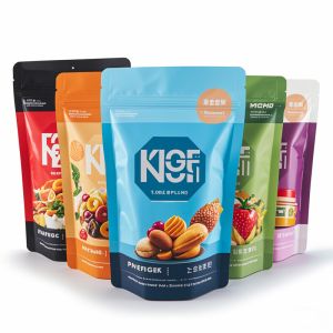 Customizable Stand-Up Resealable Plastic Pouches for Food Packaging with Zip