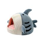 Fall Winter Fish Cat Bed Pet Universal Warm Villa Semi Enclosed Shark Shaped Dog