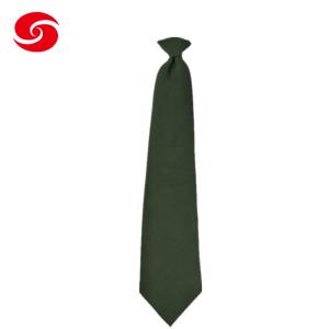 China Customized Olive Green Military Army Officer Soft Polyester Mens Necktie factory