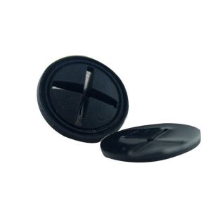 Custom 3D Round Black Cross Hole Silicone Rubber Soft PVC Headphone Hole Label