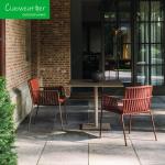 NO Folded Woven Rope Rattan Chair and Aluminum Outdoor Dining Set for Home or