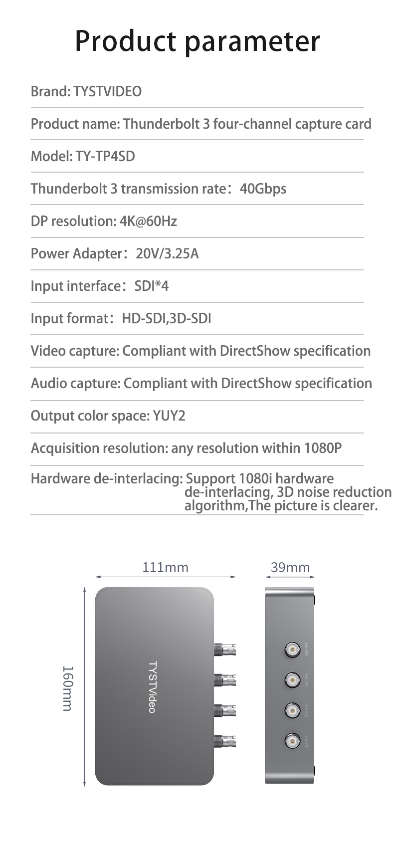 Upgrade Your Video Collection with TP4SD 4-channel SDI to Thunderbolt 3 Capture Card