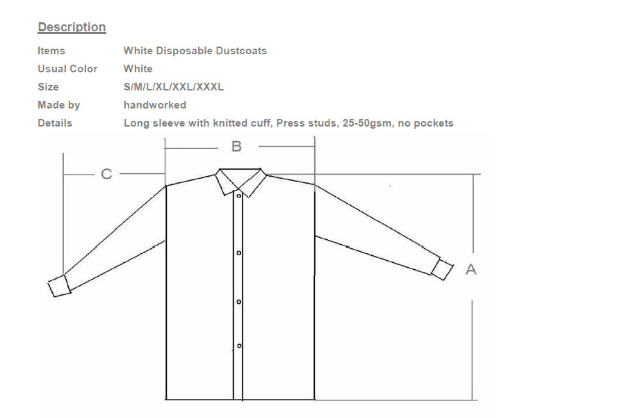 Air Permeable Tyvek Disposable Lab Coats For Food Processing Industry / Clean Room
