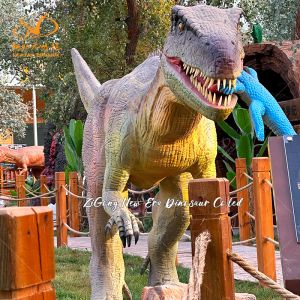 Vivid Animatronic Dilophosaurus Dinosaur Model for Theme Parks