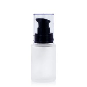 China Glass Empty Foundation Bottle Round Shape 30ml With Press Pump on sale