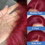 99J Short Bob Straight Human Hair Lace Closure Wig Transparent 13X4 Lace Frontal