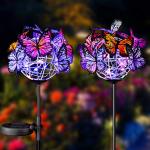 Multicolor 2V 0.12W Solar Butterfly Garden Stake
