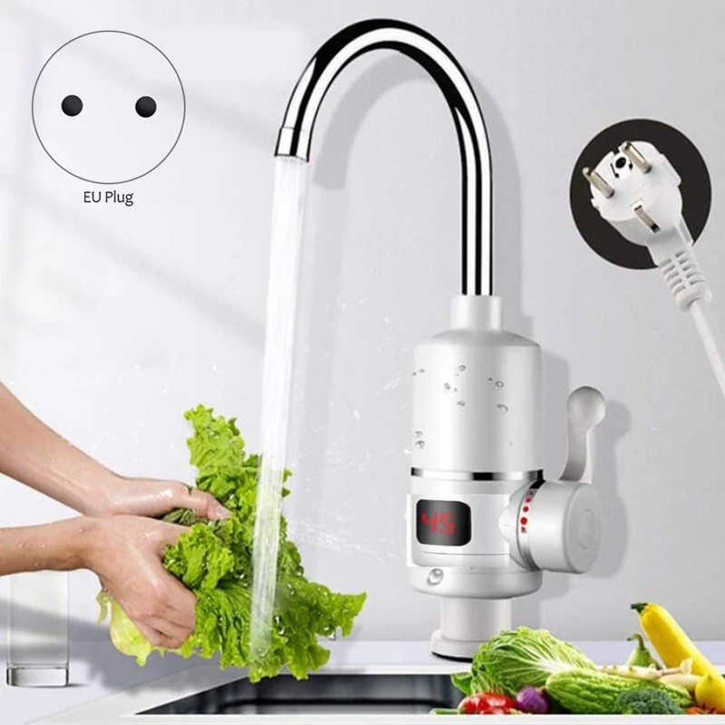 Hot Cold 3kw Instant Electric Heating Faucet ABS Plastic Body Bathroom Sink Water Tap