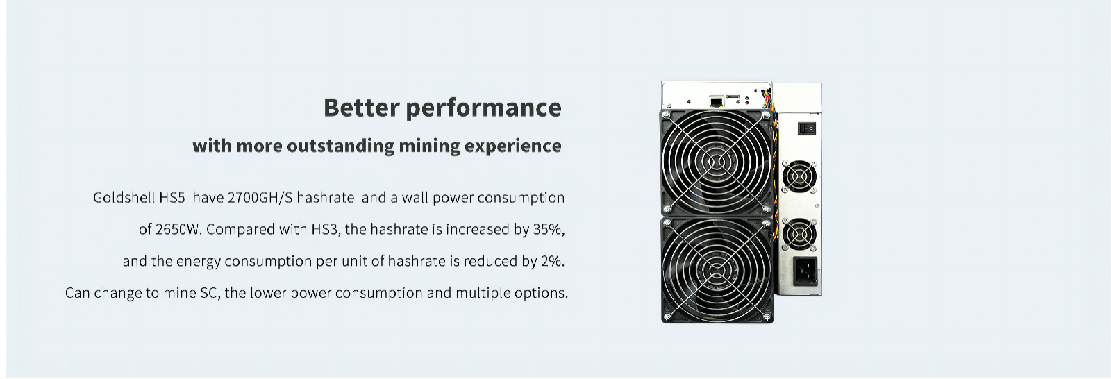 Goldshell HS5 HNS Blake2B 2700GH SC 5400Gh Asic Miner Crypto Mining Machine 0