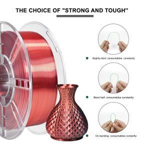 China 3D Printer Filament Silk Dual Color Red Black PLA Toughness Enhanced 3D Filament factory