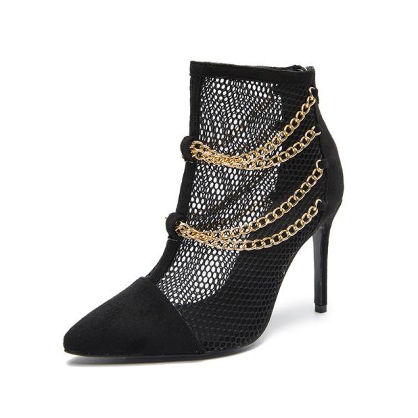 YTH013 Shoes Metal Chain Children'S Boots Autumn 2021 New Fashion Stiletto High