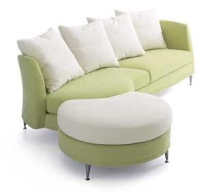 China Nordic Style Soild Wood Backrest Hotel Room Sofa Upholstered Stainless Steel Frame factory