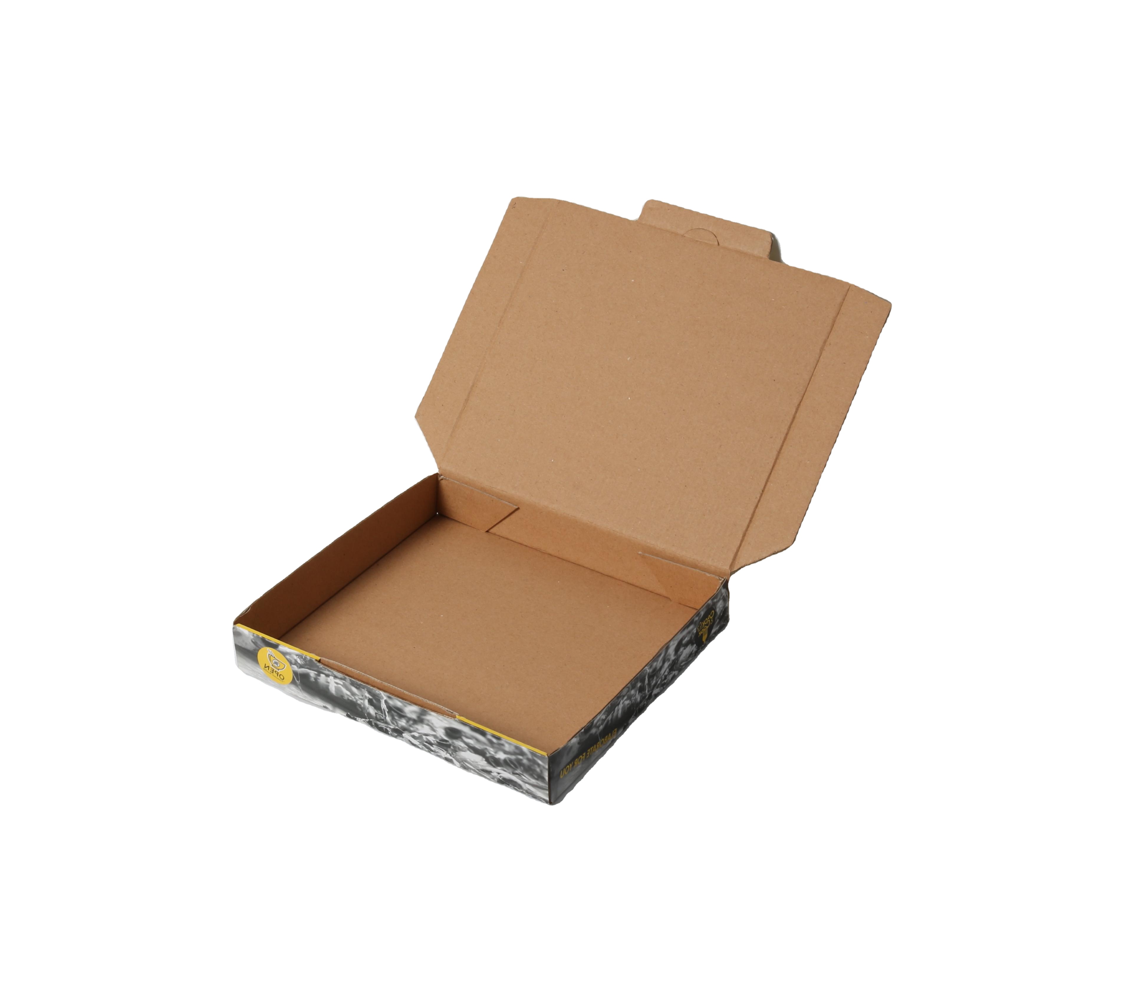 Matt Lamination Brown Kraft Paper Pizza Box For Food Packaging Custom Shaped