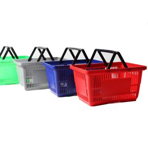 China 380MM 220mm 16L Plastic Rolling Basket With Handles factory