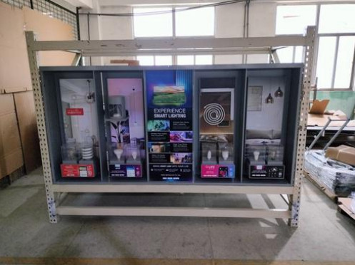 99" Connected Lighting Display Cases Gray Retail Display Cases Anti Corrosion AT
