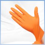Diamond Pattern Disposable Nitrile Gloves Powder-Free Thickened Orange Daily