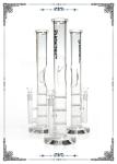 Tabacco Smoking Triple Glass Water Pipe 12 Inch With Phoenix LOGO