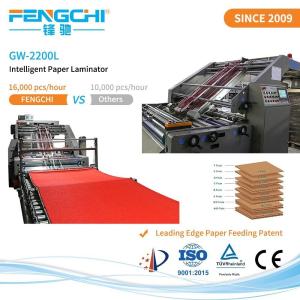 China GW-2200L Leading Edge Paper Feeding Multi Ply Hot Flute Laminating Machine for Posting Printing factory