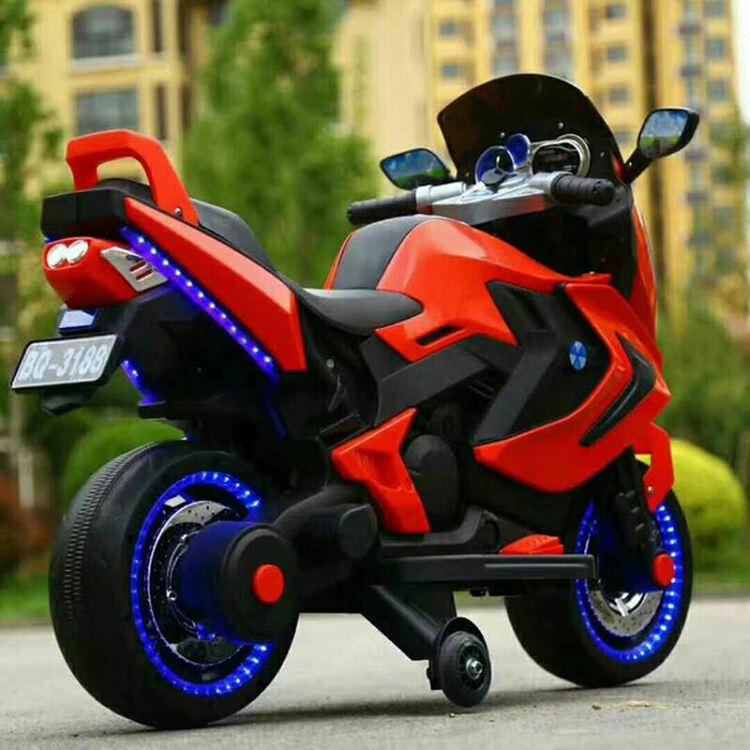 12V390 Battery Red White Blue Electric Ride On Motorcycles for Kids Long-Lasting Fun