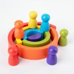 1.2in Arch Wooden Rainbow Stacker Large Natural Wood Block Set