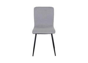 China Four Tapered Metal Legs Grey Side Chair With Polyurethane Upholstered factory