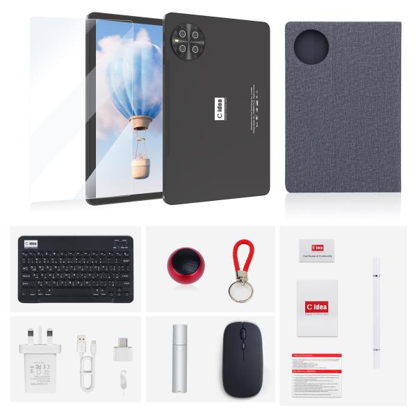 China C Idea 10.1 Inch Android 15 Tablet 8GB RAM 1TB ROM Model CM8800plus Black factory