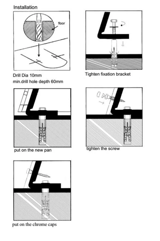 Stainless Steel Toilet Sanitary Ware Floor Installing Toilet Fixing bolt