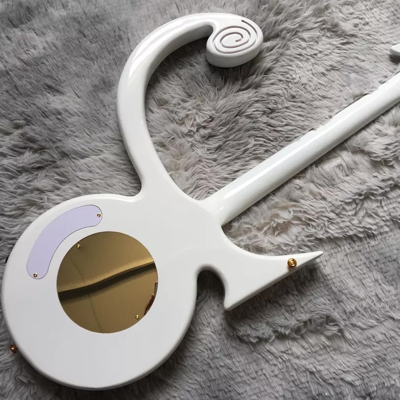 Custom Big Prince Arrow Inlay Gold Hardware Electric Guitar in White