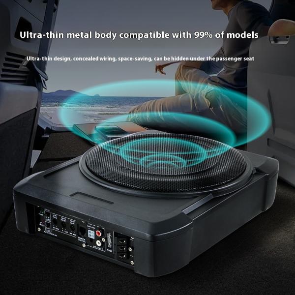 New 8-Inch Ultra-Thin Car Subwoofer Amplifier Active High-Power Audio System Modified Cannon 12V 600W Subwoofer Car Audio System
