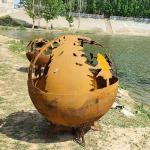 Outdoor Wood Burning Corten Steel Fire Pits Sphere 600mm