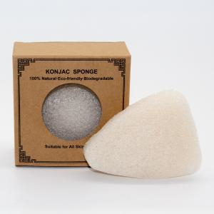 China MSDS REACH white Triangle Face Konjac Sponge For Whiteheads factory