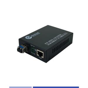 China Fiber Media Converter 10/100/1000Mbps Singlemode SMF 1310nm Dual SFP Slot 20KM factory