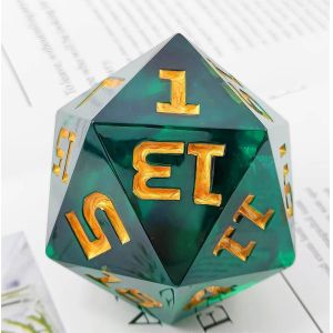 Single 20 Sided Glowing Resin Game Dice DND COC TRPG
