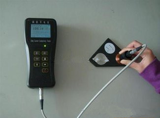 Two units of measurement,eddy current conductivity meter, workpieces containing non-conductive thin layers
