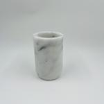 Kalala White Nature Marble Bathroom Accessories Set Round Shape With Black Pump