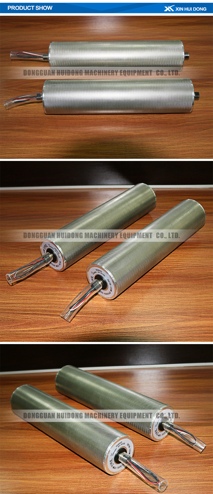 AC / DC Drum Motor Electric Conveyor Rollers With Silver / Grey Color