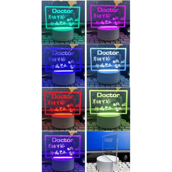 Bedroom Desktop Table Lamp Decoration DIY Rewritable 3D Night Light Message Board For Home Holiday